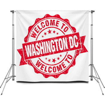 Welcome To Washington Dc Red Custom Size Backdrop