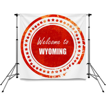 Welcome To Wyoming Grunge Red Pole Pocket Backdrop