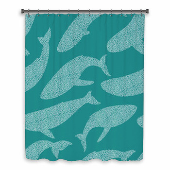 Whales Seamless Pattern Custom Size Shower Curtain