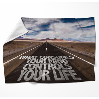 What Consumes Your Mind Controls You  Woven Throw Blanket