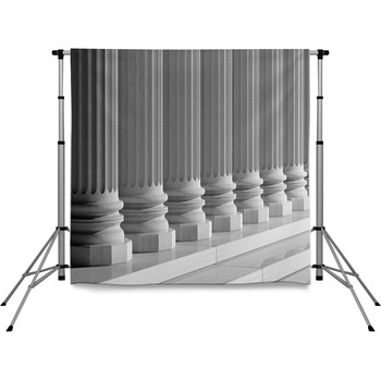 White Ancient Marble Pillars In A Pole Pocket Backdrop