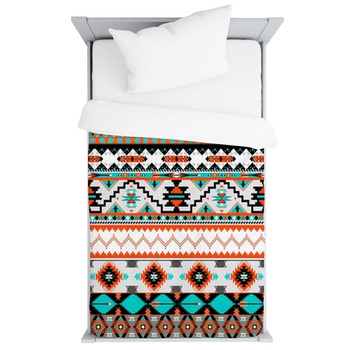 White And Brown Navajo Pattern Toddler Duvet