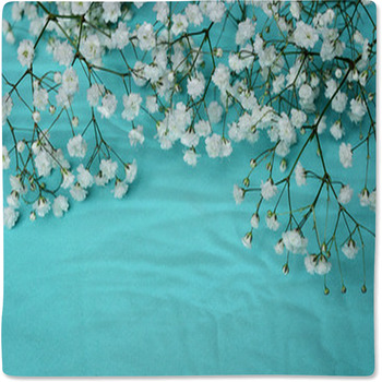 White Flowers On Blue Background Baby Blanket