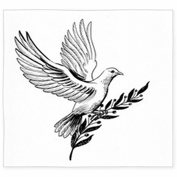 White Flying Dove With An Olive Custom Size Floor Mat