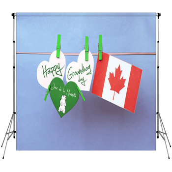 White Hearts - Cute Face Groundhog And Fleece Backdrop