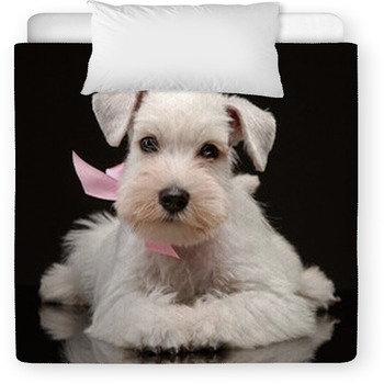 White Miniature Schnauzer Puppy Toddler Comforter