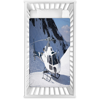 White Rescue Helicopter Parked In Baby Crib Comforter