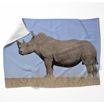 White Rhino Woven Throw Blanket