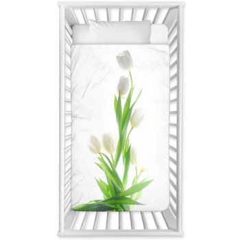 White Tulips Baby Crib Comforter