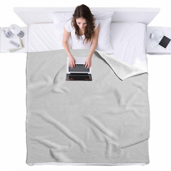 White Wall Background And Texture Fleece Bed Blanket