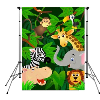 Wild Animals In The Jungle Pole Pocket Backdrop