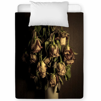 Wilted Roses Over Dark Wallpaper Toddler Comforter