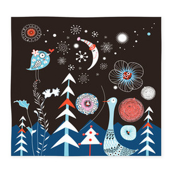 Winter Background With Trees And Custom Size Floor Mat