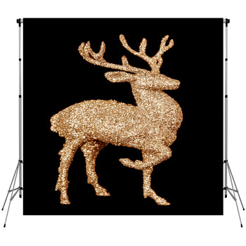 Winter Christmas Card With Deer (elk) Fleece Backdrop