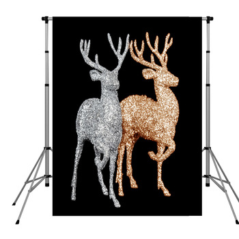 Winter Christmas Card With Deer Pole Pocket Backdrop