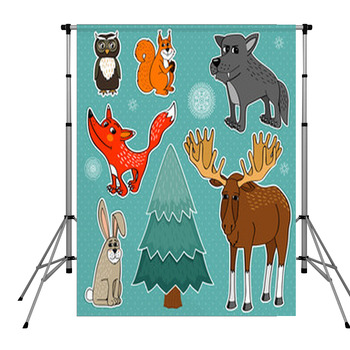 Winter Forest Animals Pole Pocket Backdrop