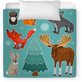 Winter Forest Animals Toddler Duvet