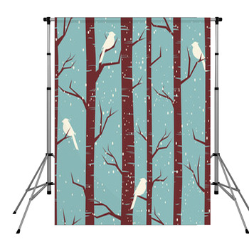 Winter Forest Seamless Pattern Pole Pocket Backdrop