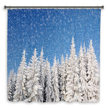 Winter Landscape In Mountains Shower Curtain