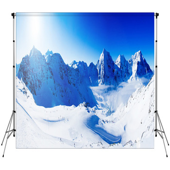 Winter Mountains, Panorama Of The Custom Size Backdrop
