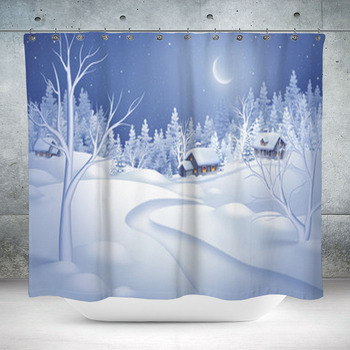Winter Night Landscape Custom Size Shower Curtain