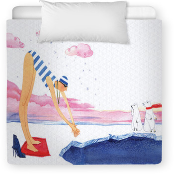 Winter Swimming Girl Swimming In Ice Toddler Comforter