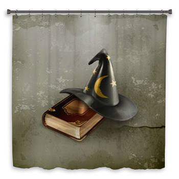 Wizard Hat And Old Book, Custom Size Shower Curtain