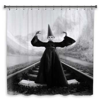 Wizard In Black Cloak And Dunce Hat Shower Curtain