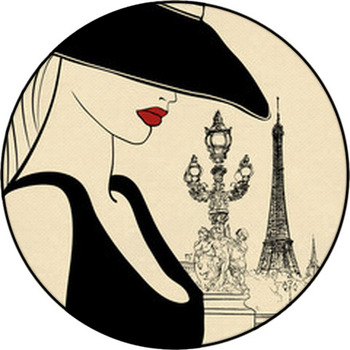 Woman On Alexander III Bridge In Paris Round Rug