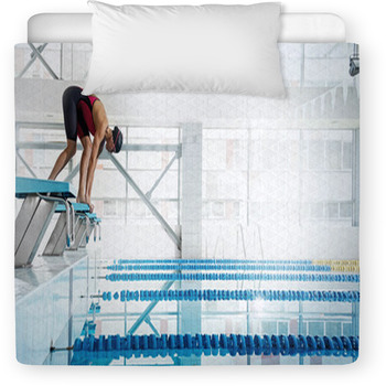 Woman Swimmer In A Starting Position Toddler Comforter