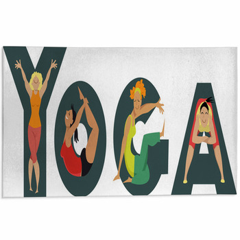 Women Doing Yoga And Creating Shapes Of Letters  Area Rug