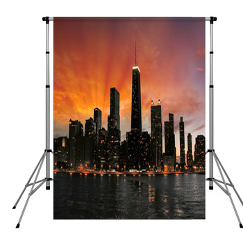 Wonderful Chicago Skyscrapers Pole Pocket Backdrop