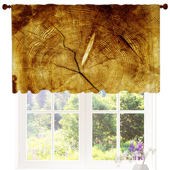 Wood Textured Background Custom Size Valance