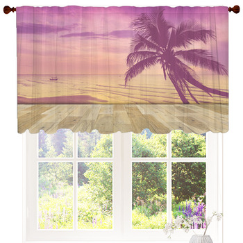 Wooden Terrace With Coconut Palms Custom Size Valance