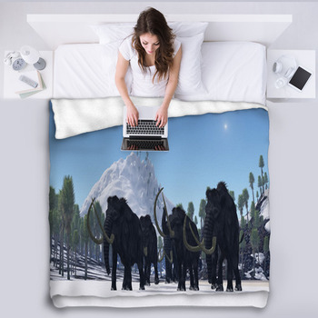 Woolly Mammoth Fleece Blanket