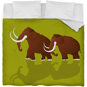 Woolly Mammoths Fleece Bed Blanket