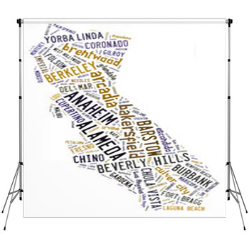 Word Cloud Showing Cities In California Fleece Backdrop