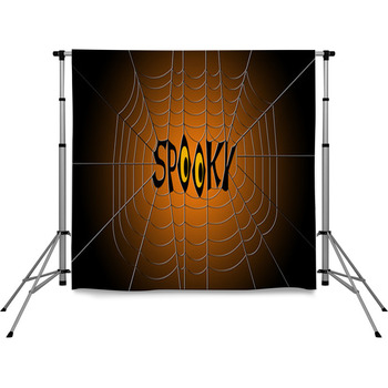 Word Spooky Hanging In The Center Pole Pocket Backdrop