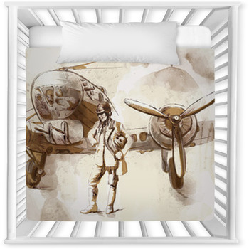 World Between 1905-1949 - Pilot Baby Crib Comforter