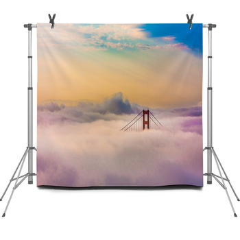World Famous Golden Gate Bridge In Fleece Backdrop
