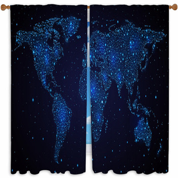 World In Sky Custom Size Window Curtain