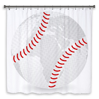 Ombre Shower Curtain Baseball Grunge Splash Print for Bathroom