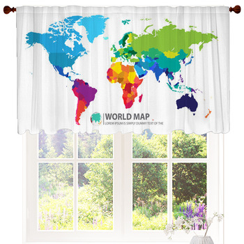 World Map Custom Size Valance