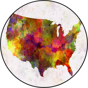 World Map In Watercolor Round Rug