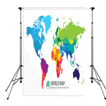 World Map Pole Pocket Backdrop