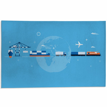 World Transportation Concept Area Rug