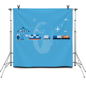 World Transportation Concept Fleece Backdrop