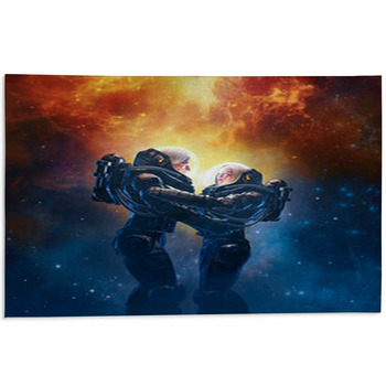 Cool Astronaut Floating In Space Retro Synthwave Art Style Universe Area Rugs 