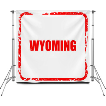 Wyoming Red Rubber Stamp With Custom Size Backdrop
