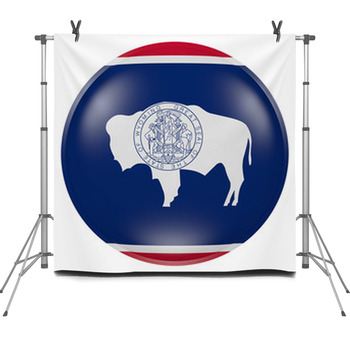 Wyoming State Flag Button Fleece Backdrop